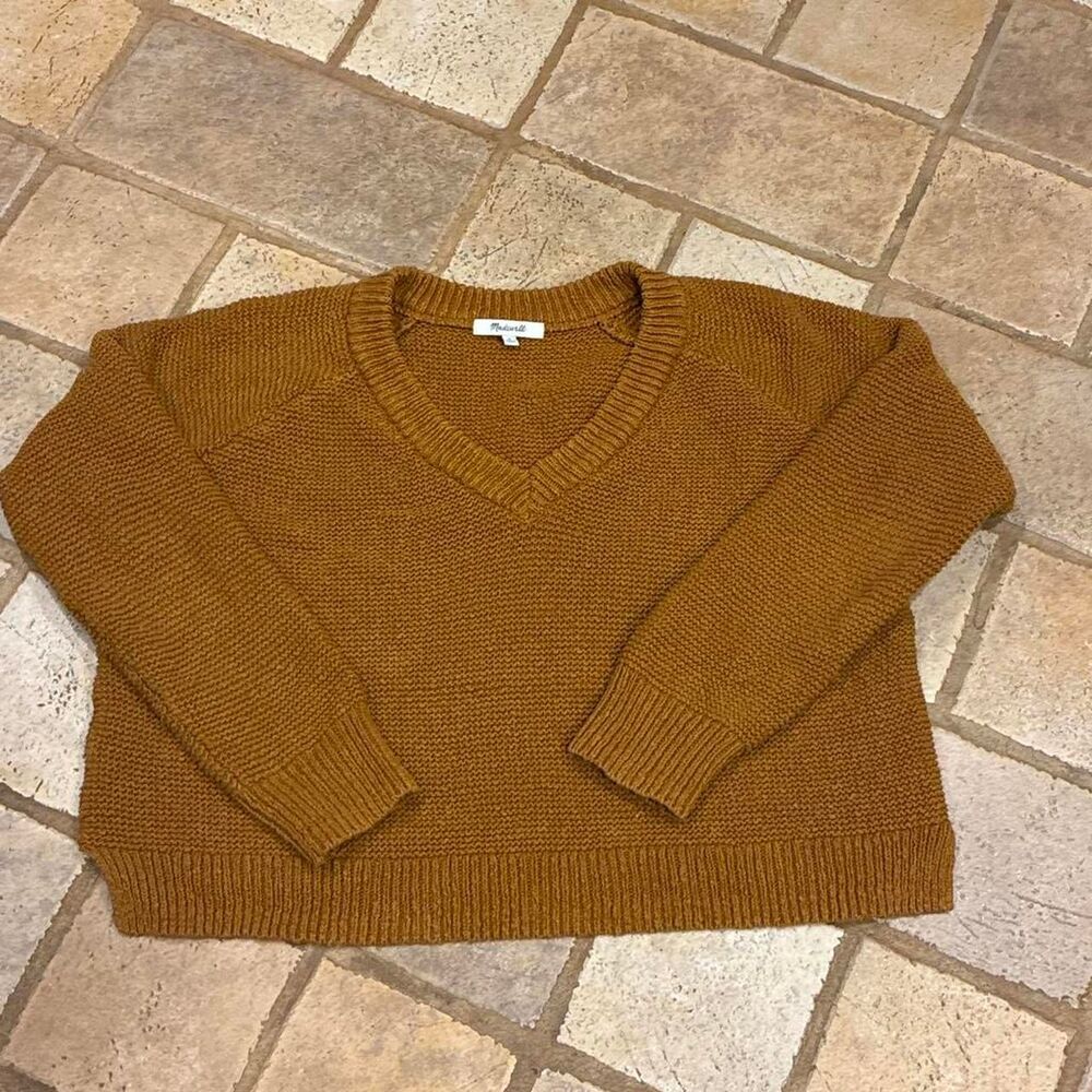 Madewell Mustard Brown Cotton Sweater